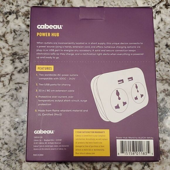 Power Hub Australia / China with 2 2.1 USB ports New - Picture 3 of 4